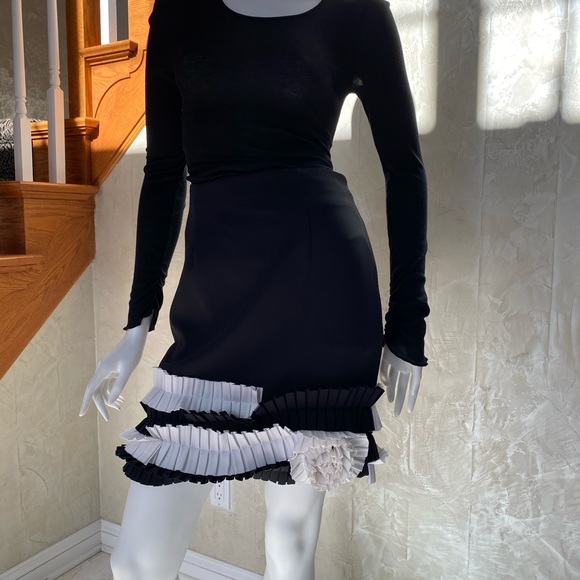 NWT Beautiful Black Skirt with White Accent